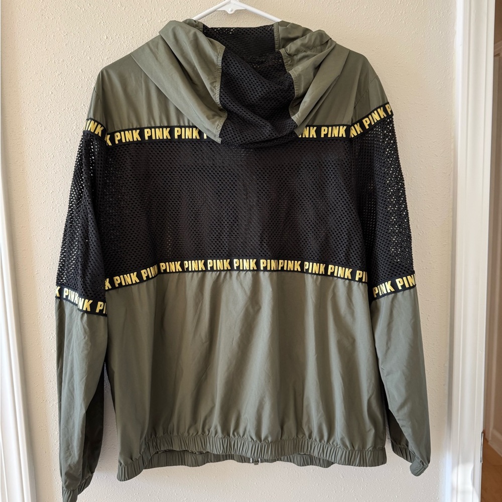 Victoria’s Secret PINK Medium Mesh Anorak Windbreaker Hooded Lightweight Jacket - Picture 2 of 6